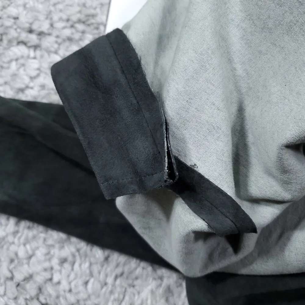 READ Carlisle New York Suede Leather Gray Green Leggings Skinny Pants Size 4 - Image 9