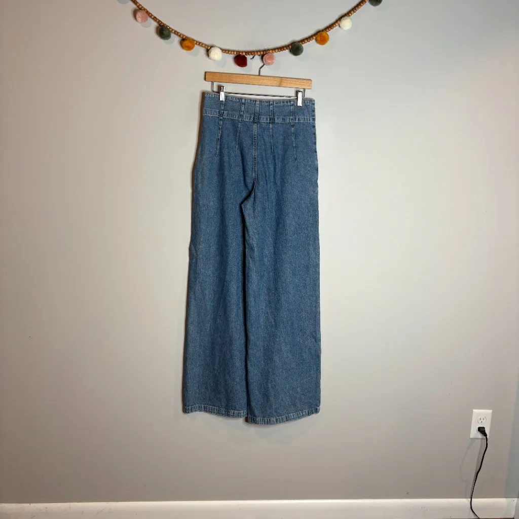 We the Free Free People Women's Midnight City Denim High Waist Wide Leg Jeans - Image 5