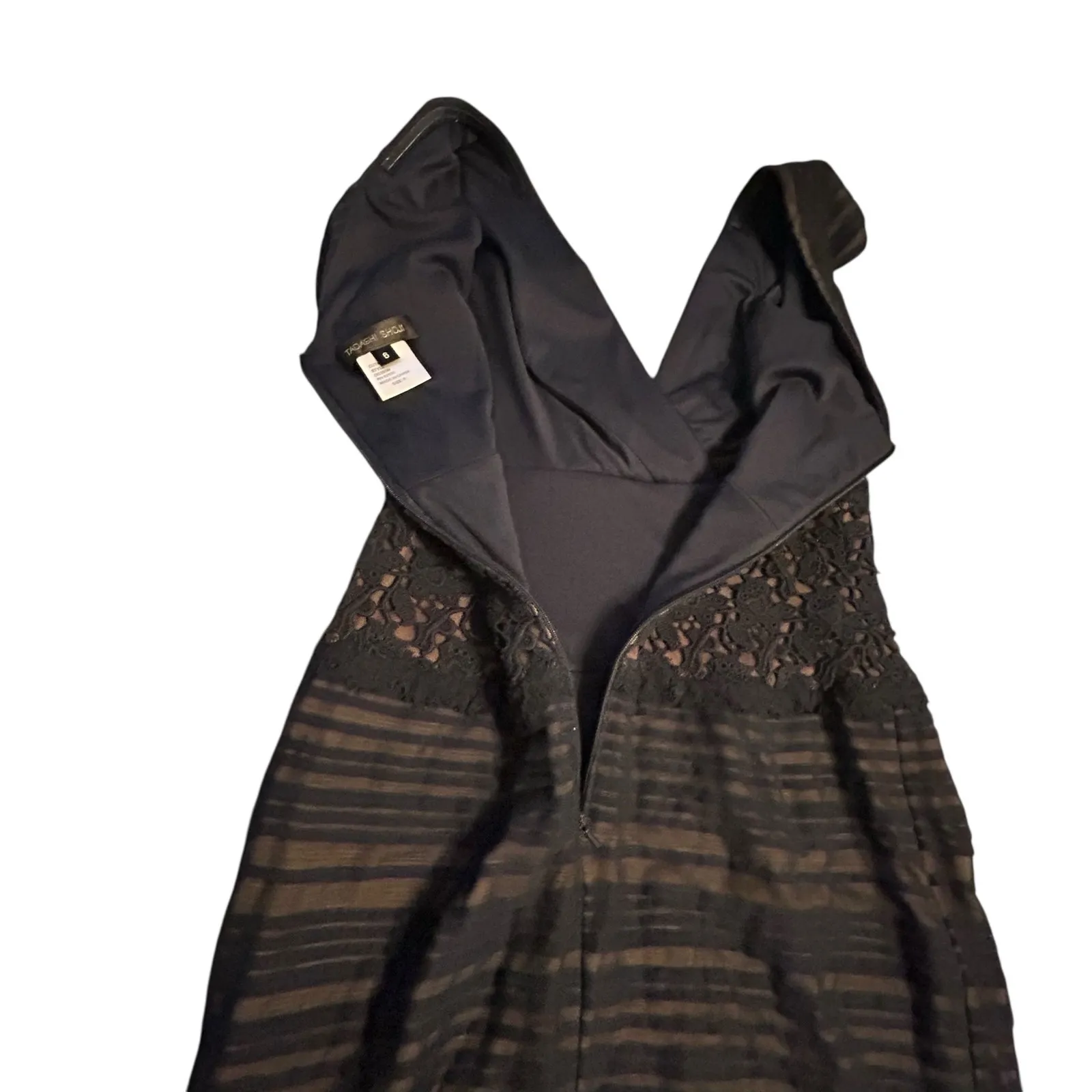 Tadashi Shoji Navy Surplice Neck Cocktail Party Dress
- Size 6 - Image 13