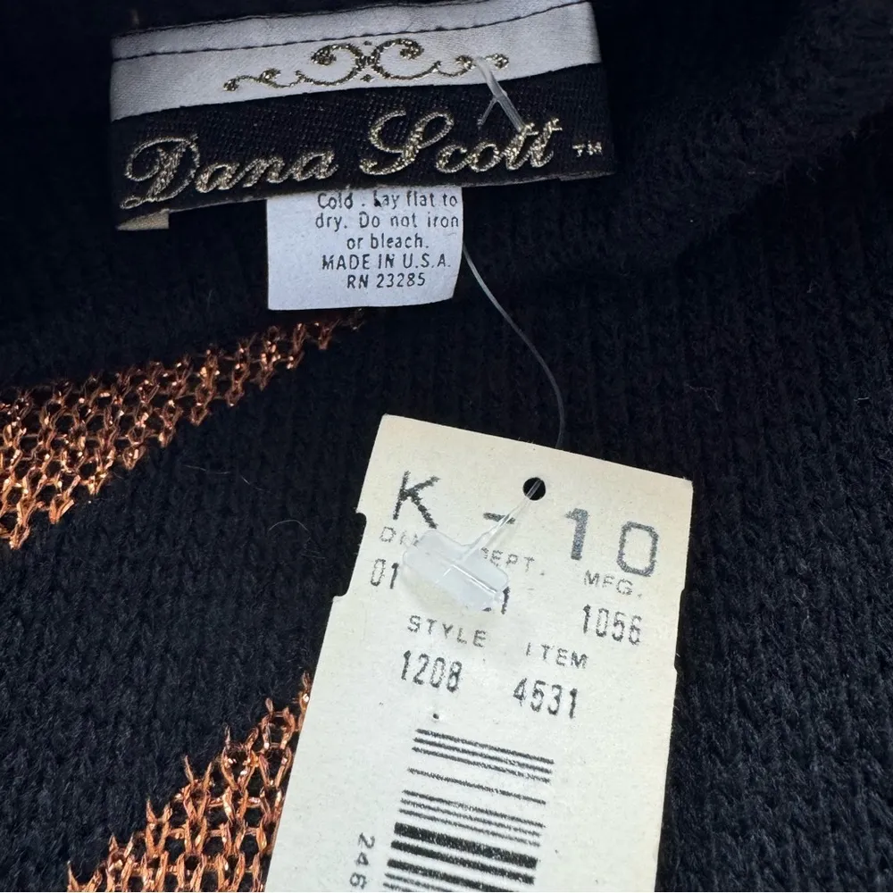 Dana Scott VTG Oversize Grandma Copper Black Deadstock Sweater USA MADE NWT M Size M - Image 6