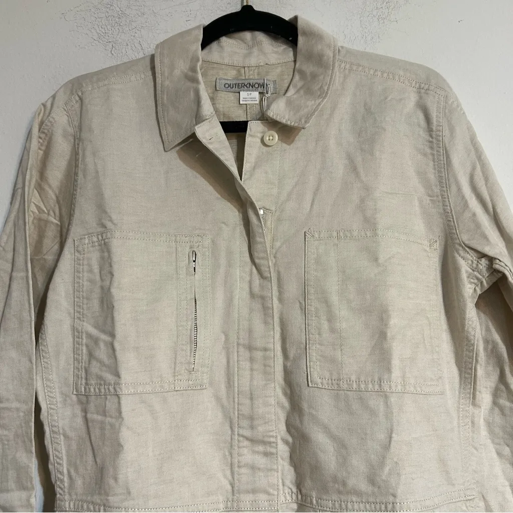 Outerknown Station Suit Shortall Romper Organic Cotton Linen in Natural Small - Image 6