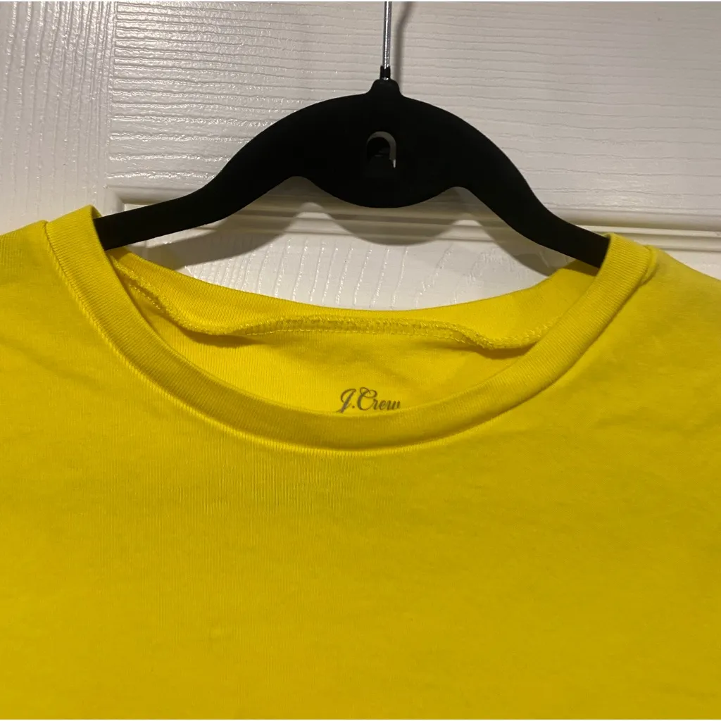 J. Crew Size S Perfect Fit Bright Yellow Long Sleeve Crew Neck Cotton Tee Shirt - Image 2
