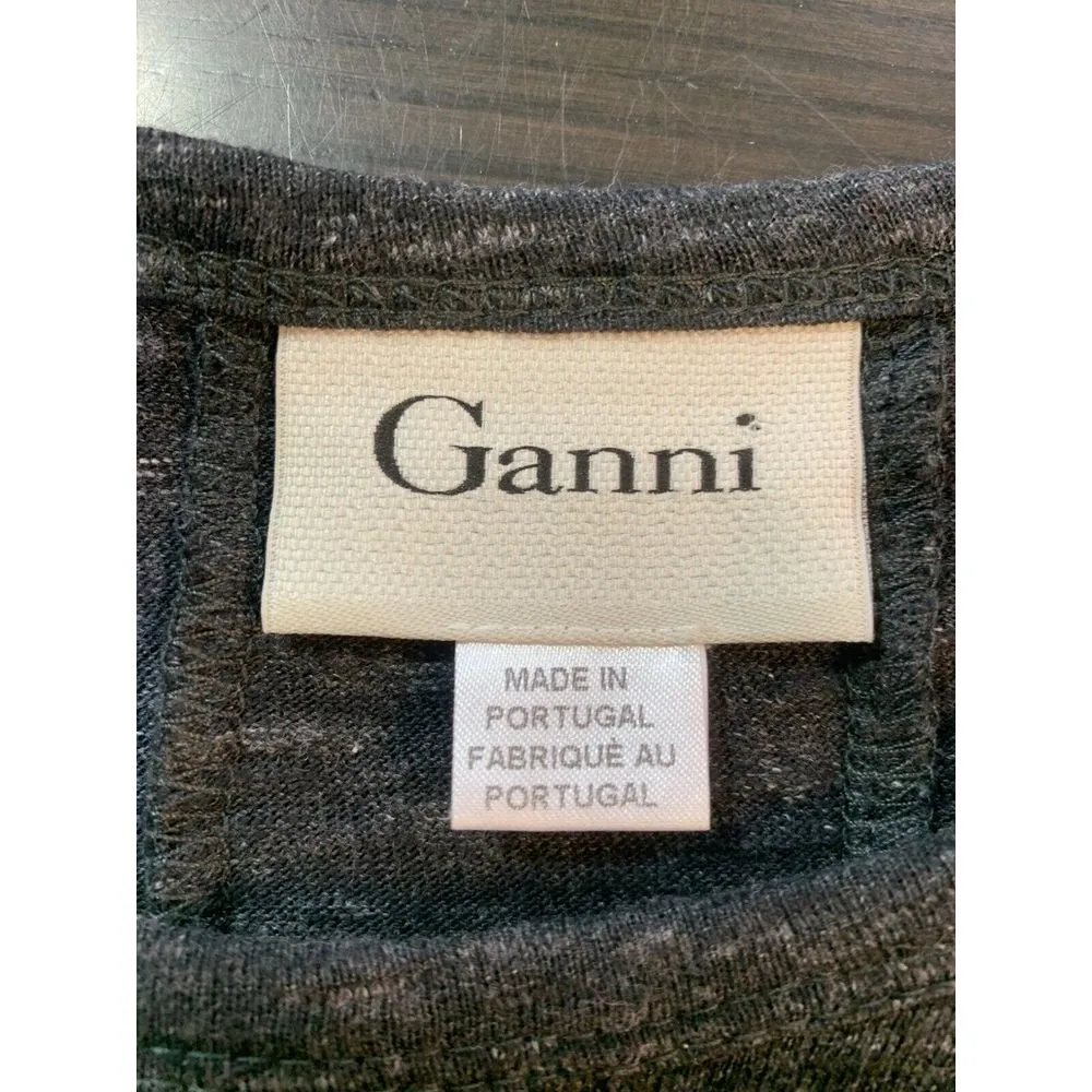 Ganni Anthropologie Winter‎ Jersey Knit Dress Womens Small Gray Dark Academia - Image 5