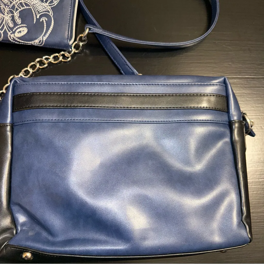 Disney kingdom boutique Blue and Black Disney sketch Bag with wallet - Image 8