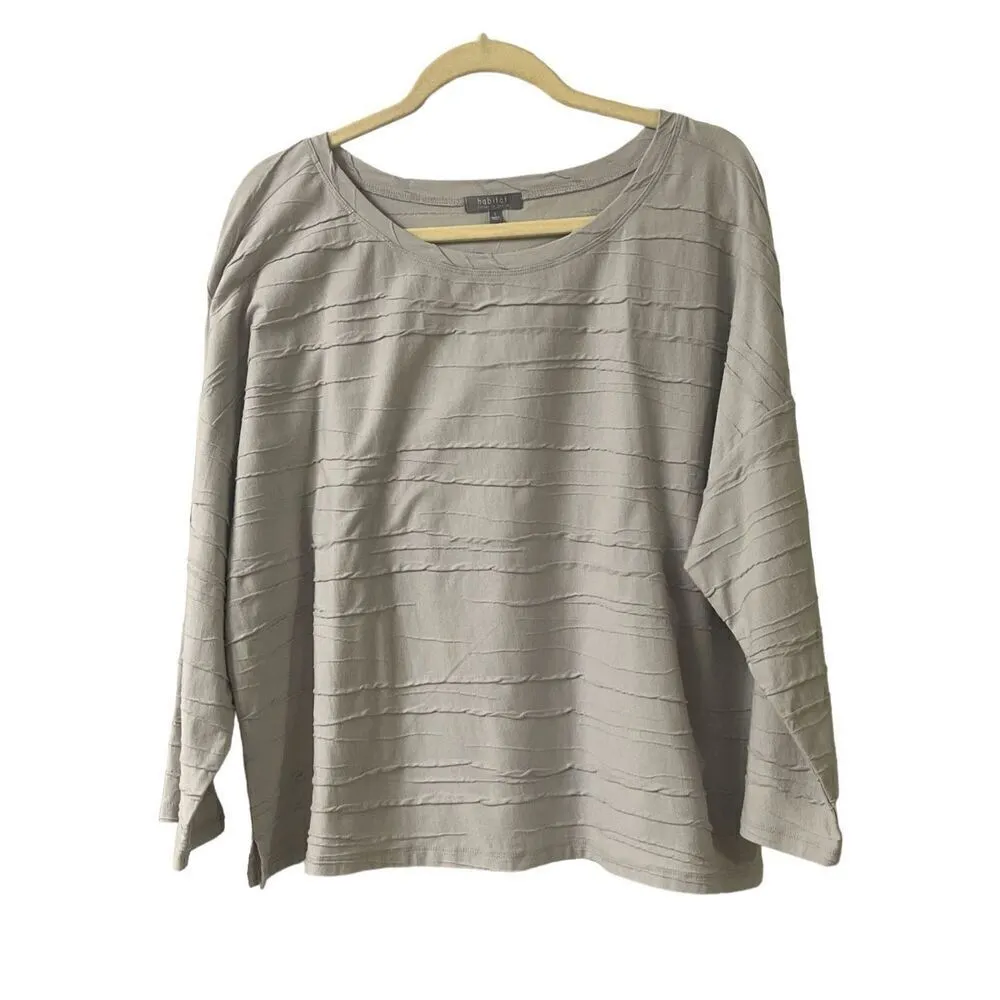 Habitat Steady Stream knit top gray sz Large - Image 3