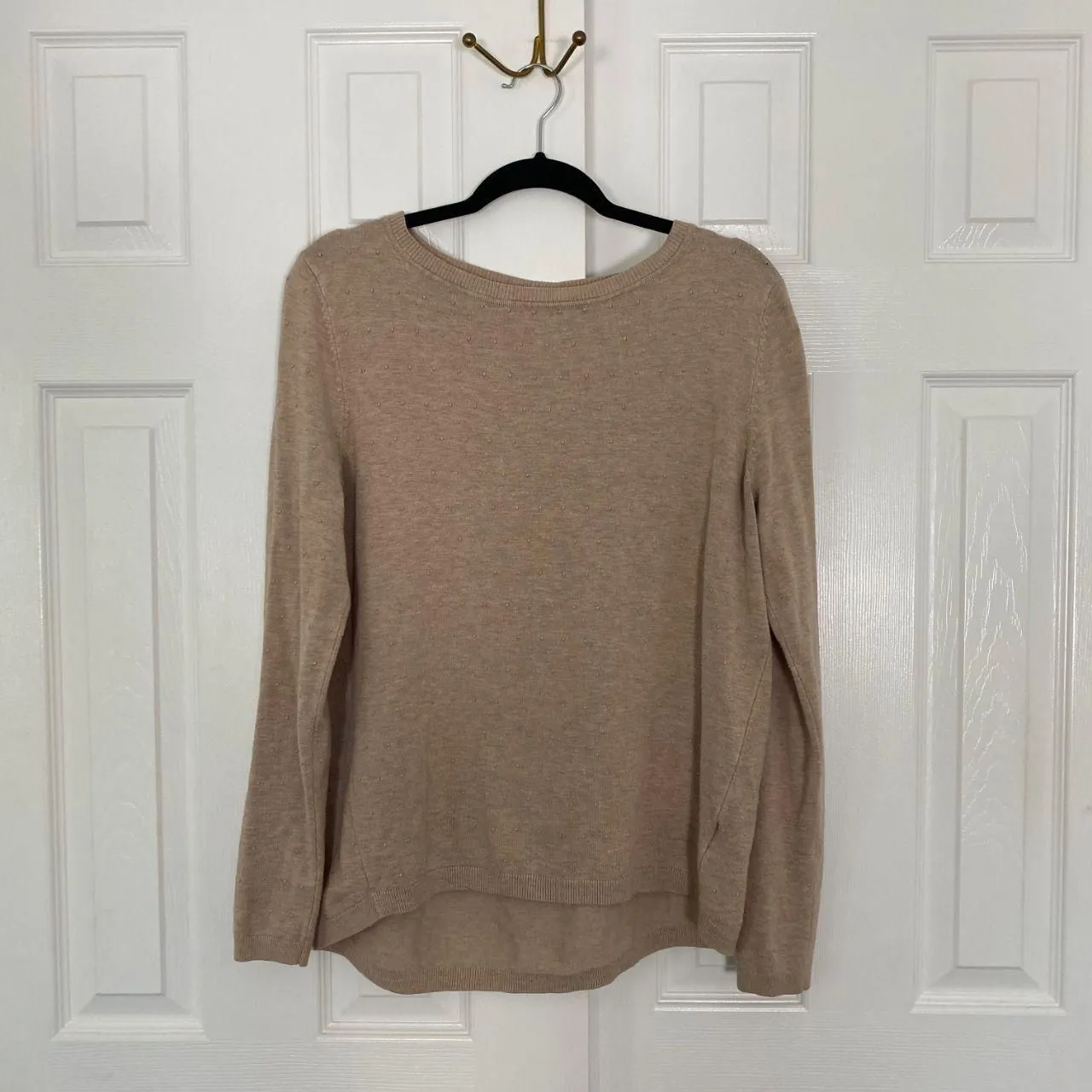 TeeBerry & Weave Soft Basic Tan Structured Long Sleeve Sweater M Brown Size M - Image 7