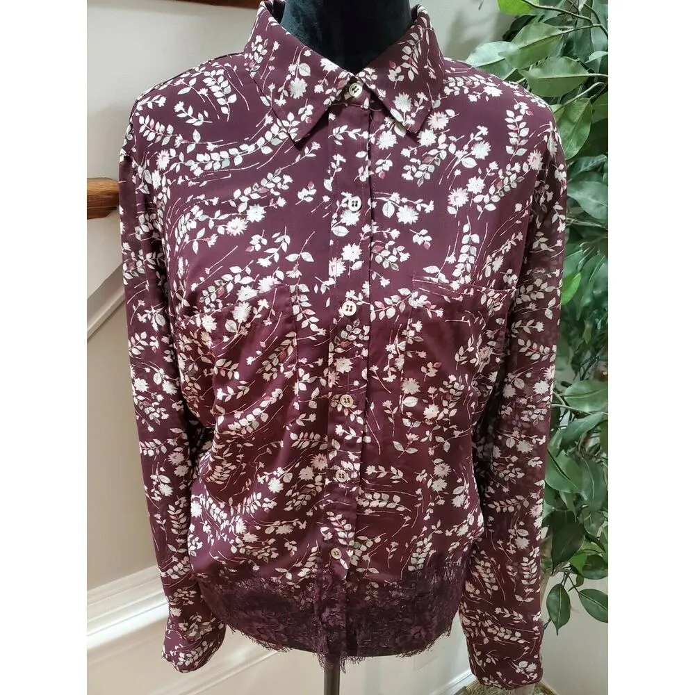 Soho Women's Floral Polyester Long Sleeve Collared Casual Shirt Size XL - Image 2