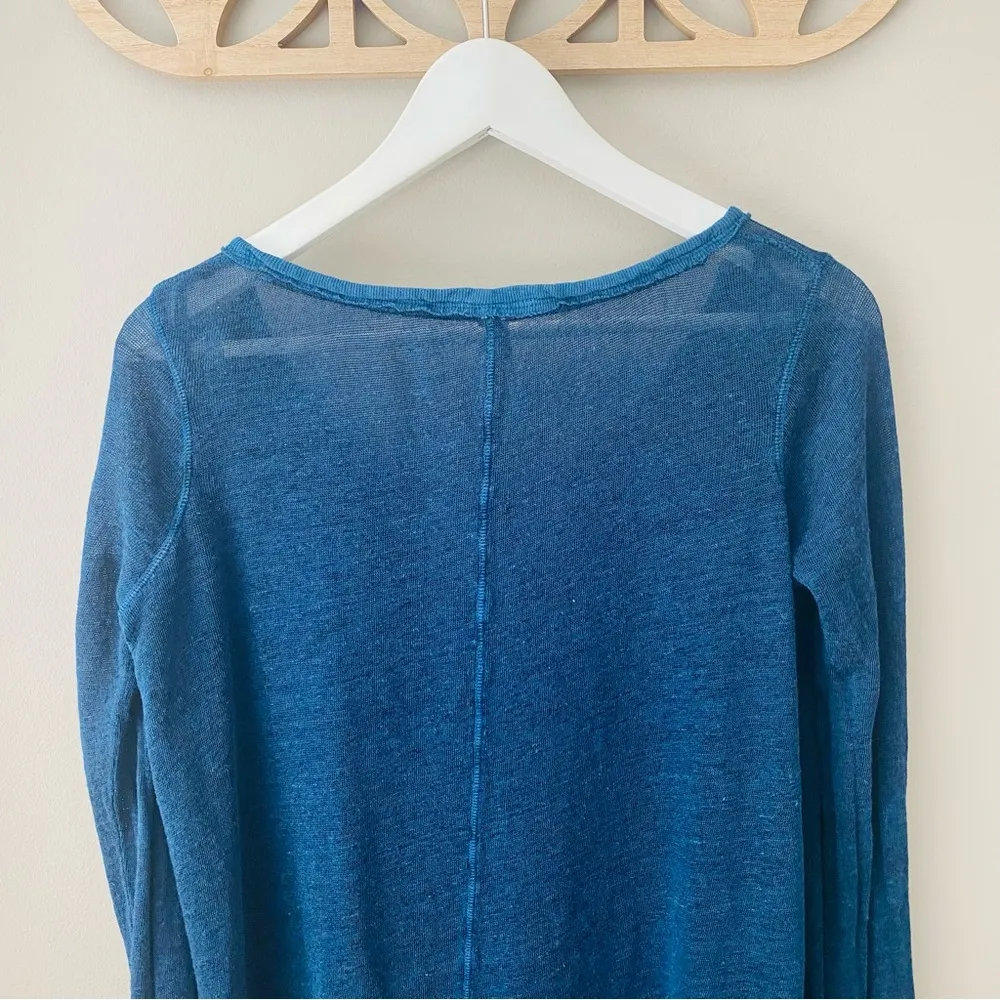 Free People Long Sleeve Top Blue Sz Medium - Image 8