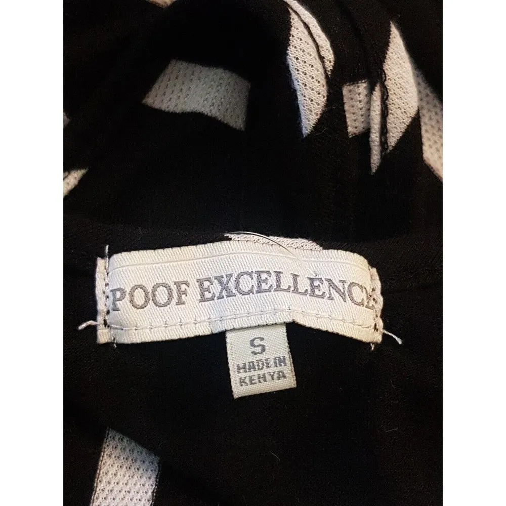 Poof Excellence  Womens Blouse Tank Sz Small Striped Sleeveless Swing High Low - Image 8