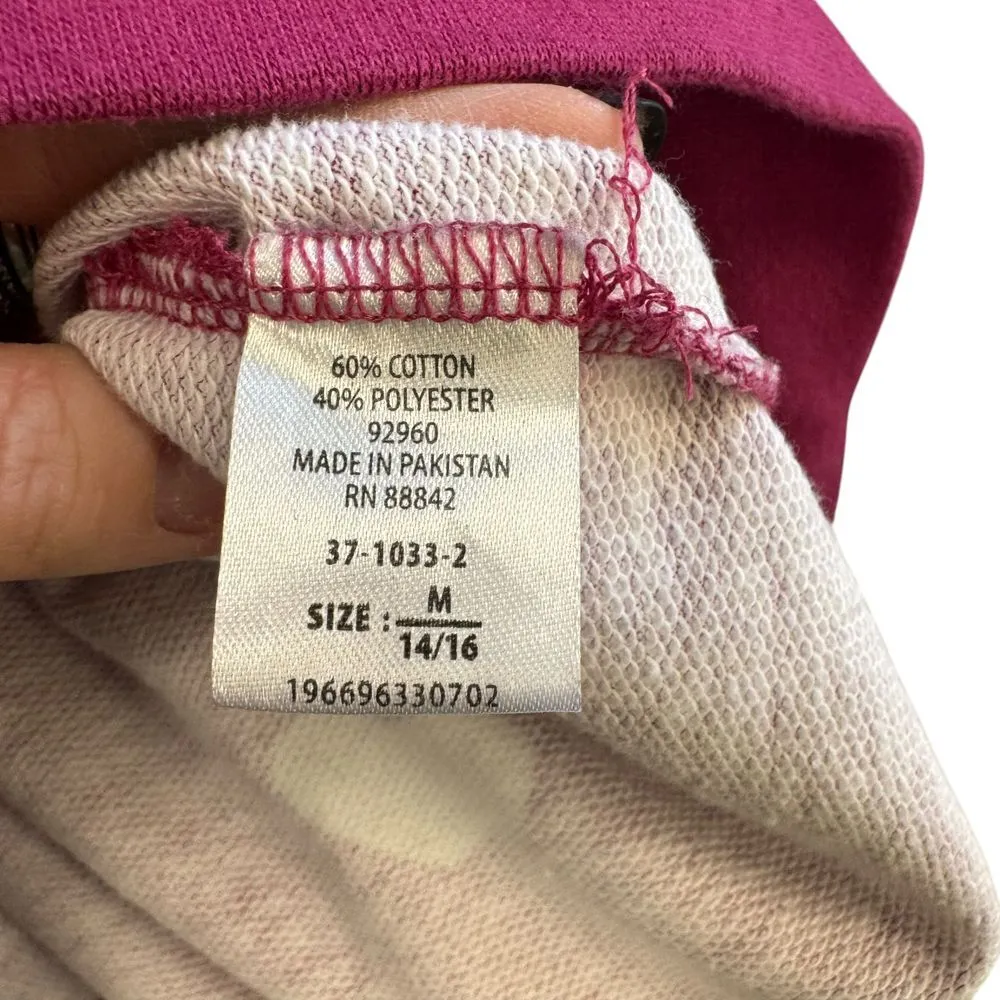 Woman Within Magenta Heart Print Sweatshirt Cozy Valentines Day Pullover M 14/16 - Image 4