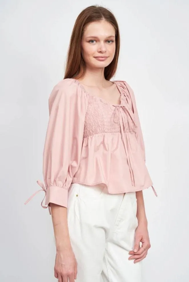 En Saison Amaya Blouse in Dusty Pink - Image 2