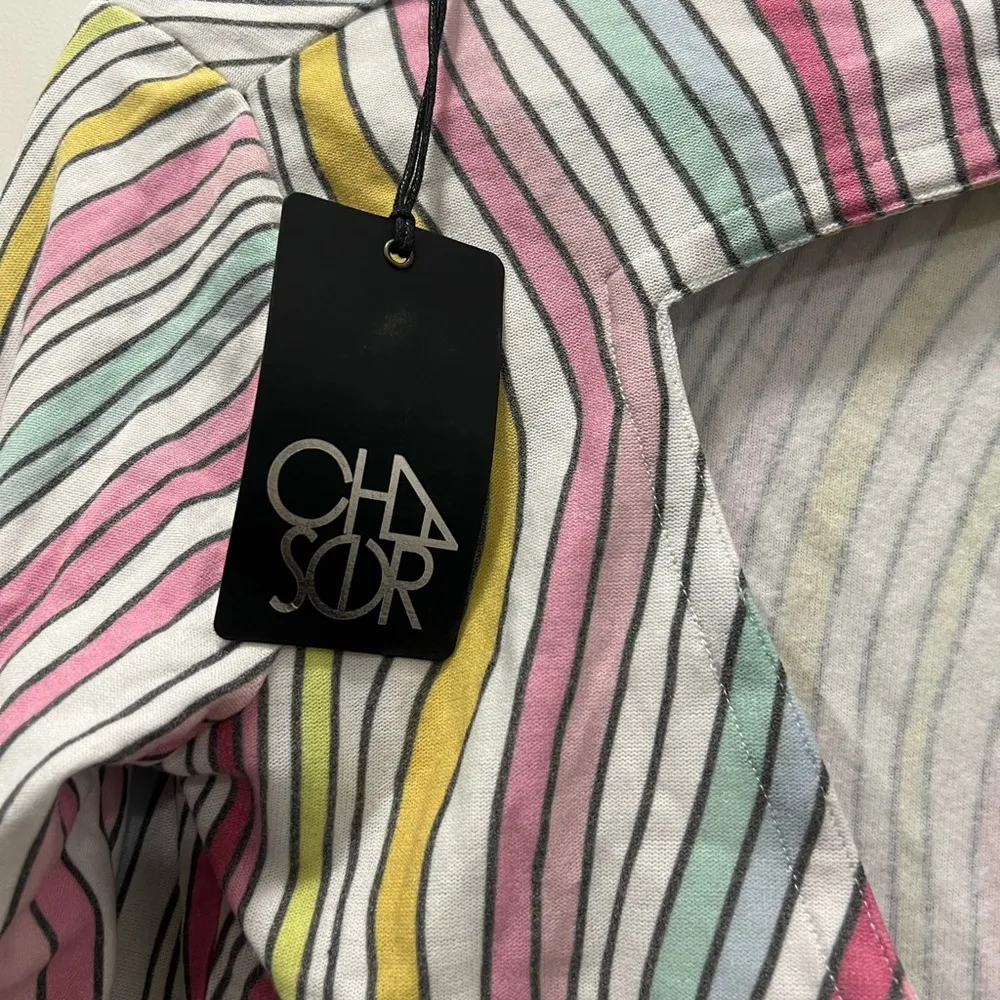 NWT Chaser Multicolor Striped Cut Out Back Sweatshirt Size Small - Image 5