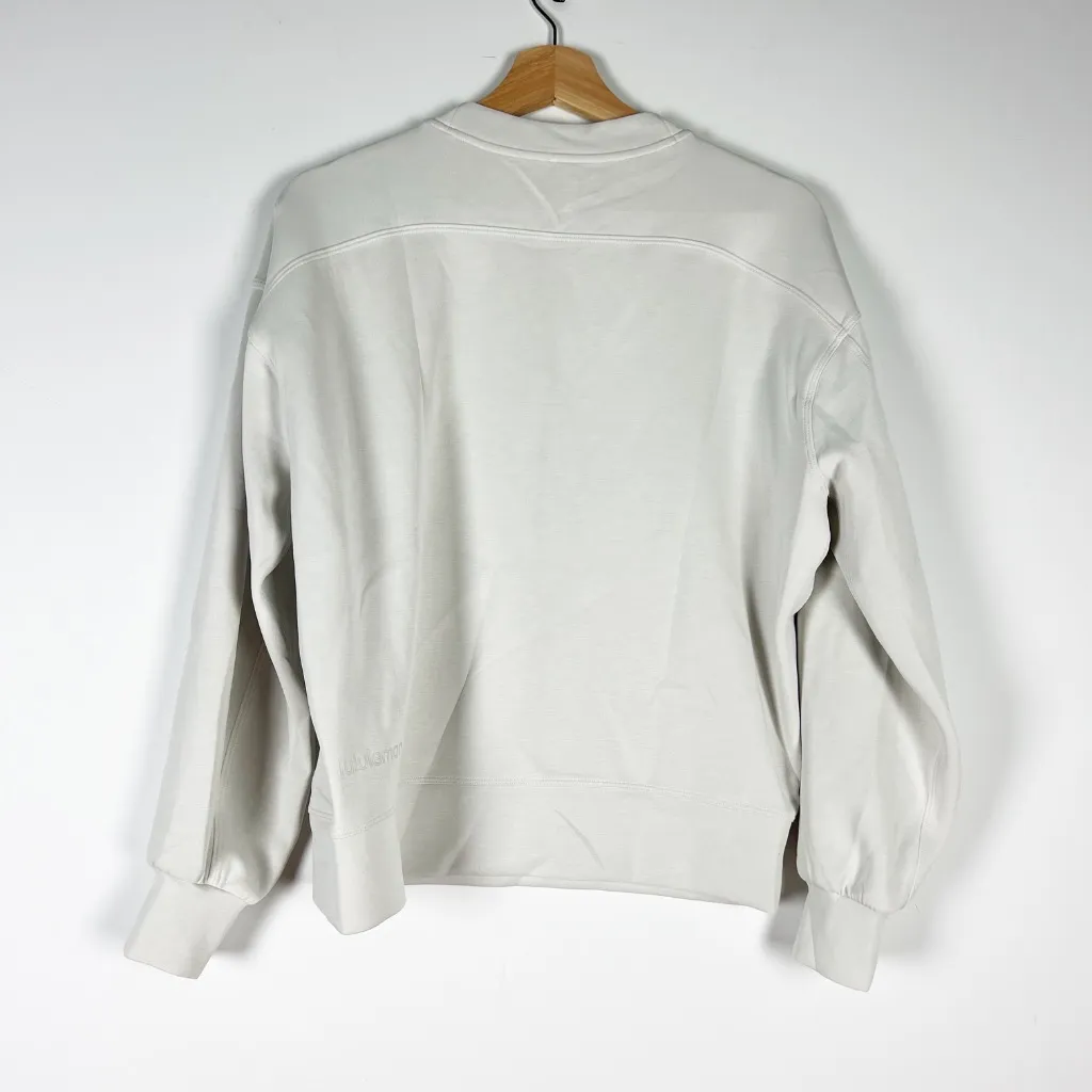 Lululemon Women's Perfectly Oversized Cropped Crew Softstreme White Opal Sweater - Image 3