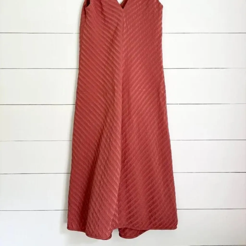 Everlane NWT Rust Colored City Striped Sleeveless V-neck Midi Dress - Image 4