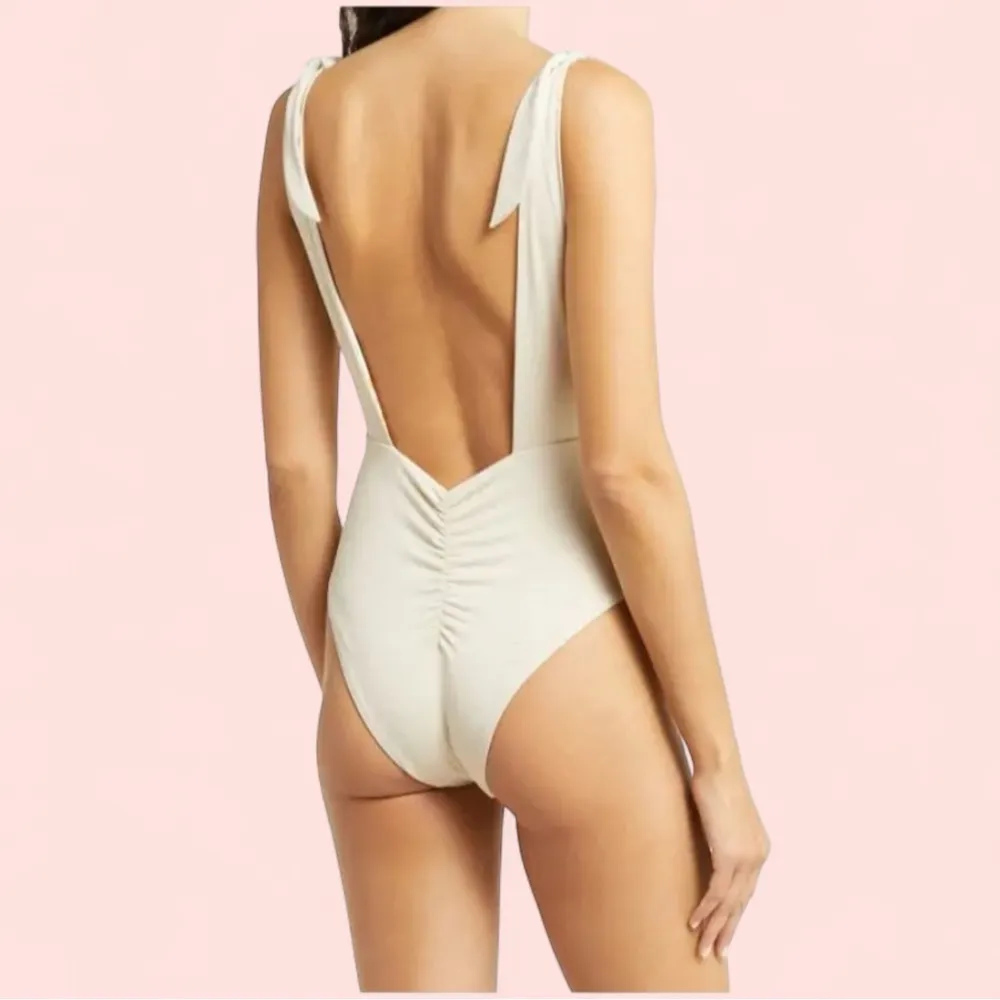 MAAJI
Nacar Faena Metallic One-Piece Reversible 
Swimsuit - Open Beige Sz XS - Image 3