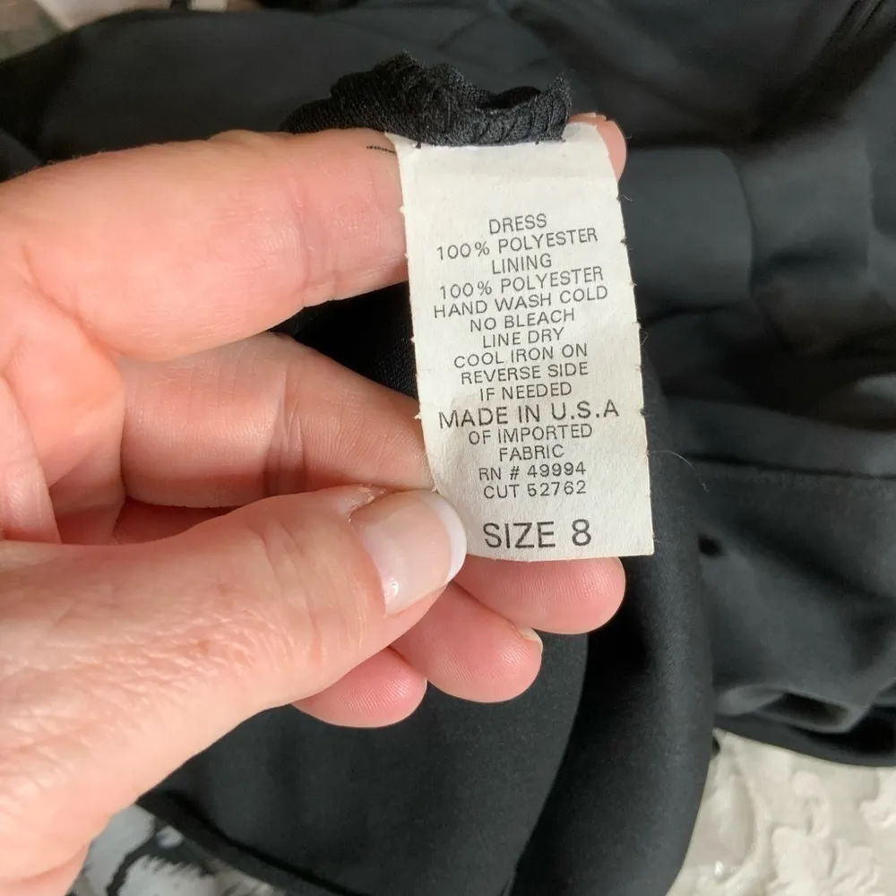 R & M Richards Black & Silver Metallic V Neck Sleeveless Dress 8 - Image 11