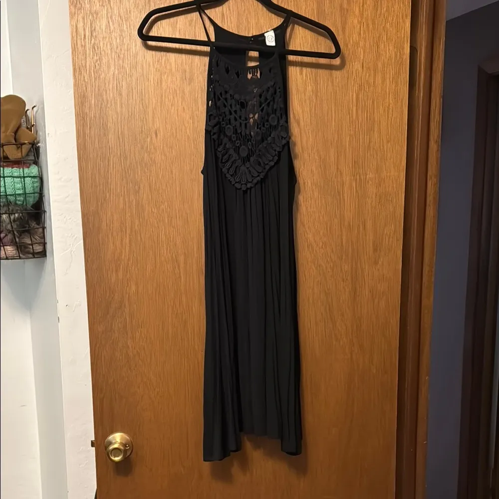 Black Halter Backless Sundress for Night Out Size L - Image 3
