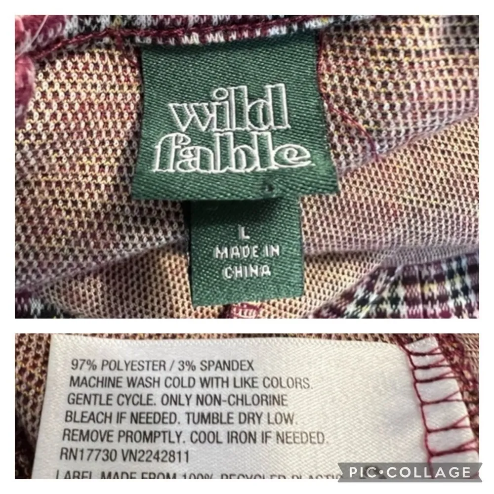 Wild Fable Jumpsuit Cropped Purple Plaid Tweed Knit Sleeveless L (jrs) Preppy - Image 15