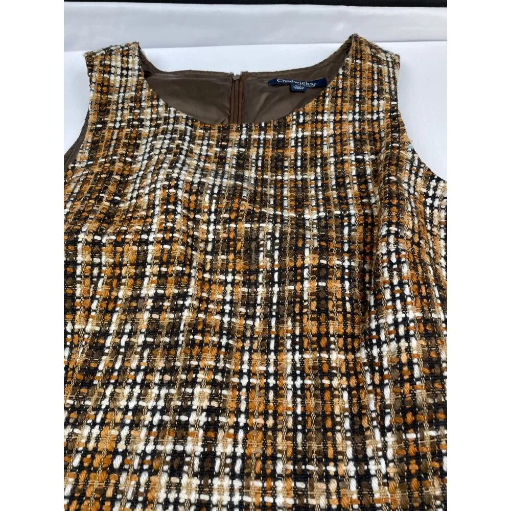 Chadwicks Women's Brown Tweed Sleeveless Dress/ Knee length Size 6 SKU 4086 - Image 5