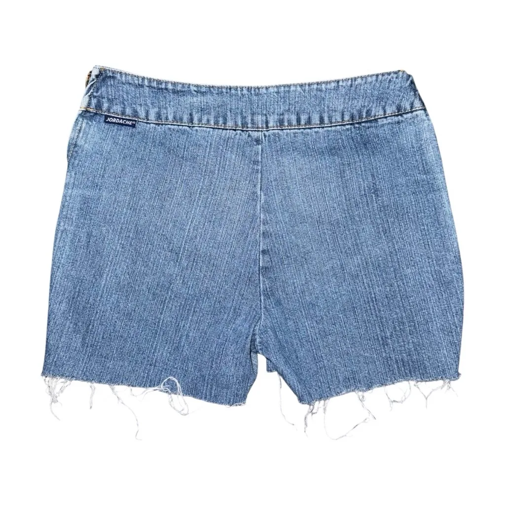 VTG Jordache Floral Embroidered Lace-Up Cutoff Denim Shorts Sz 28 Y2K Bareback - Image 2