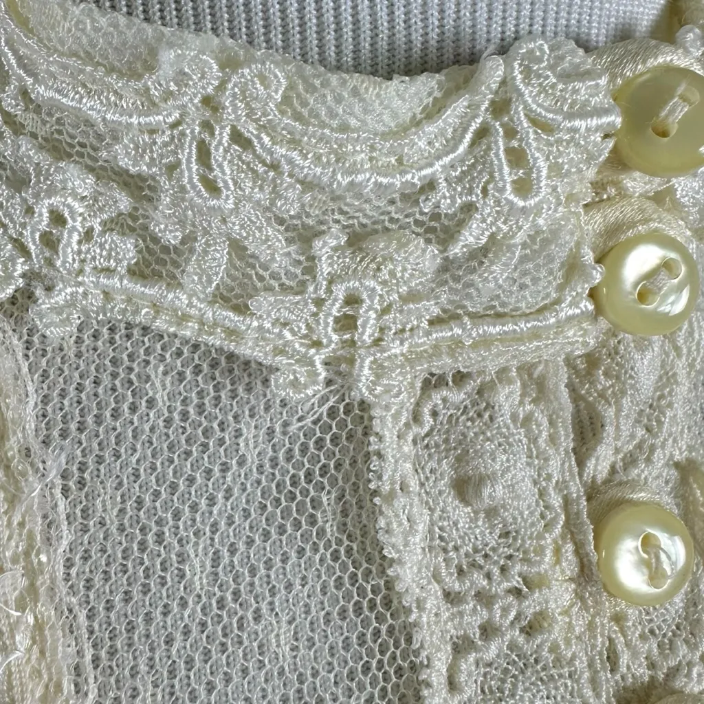 Vintage 70s Gunne Sax Ethereal Dainty Edwardian Prairie Lace Blouse Size Medium - Image 11