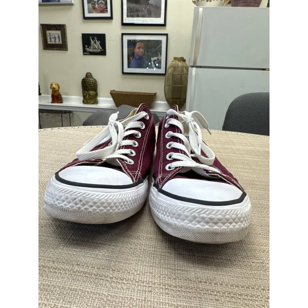Converse All Star Low Top Sneakers Unisex Size M7/W9 Red White Canvas SKU 7050 - Image 5