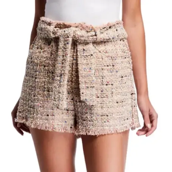 NWT IRO Paris tweed short sash high-waist, Vany frayed bouclé tweed. Retro Glam - Image 2