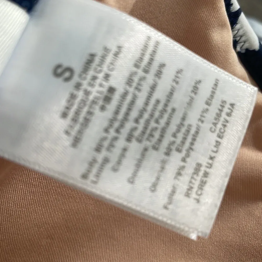 J. Crew Navy Floral High Waisted Retro Bikini Small Blue - Image 8