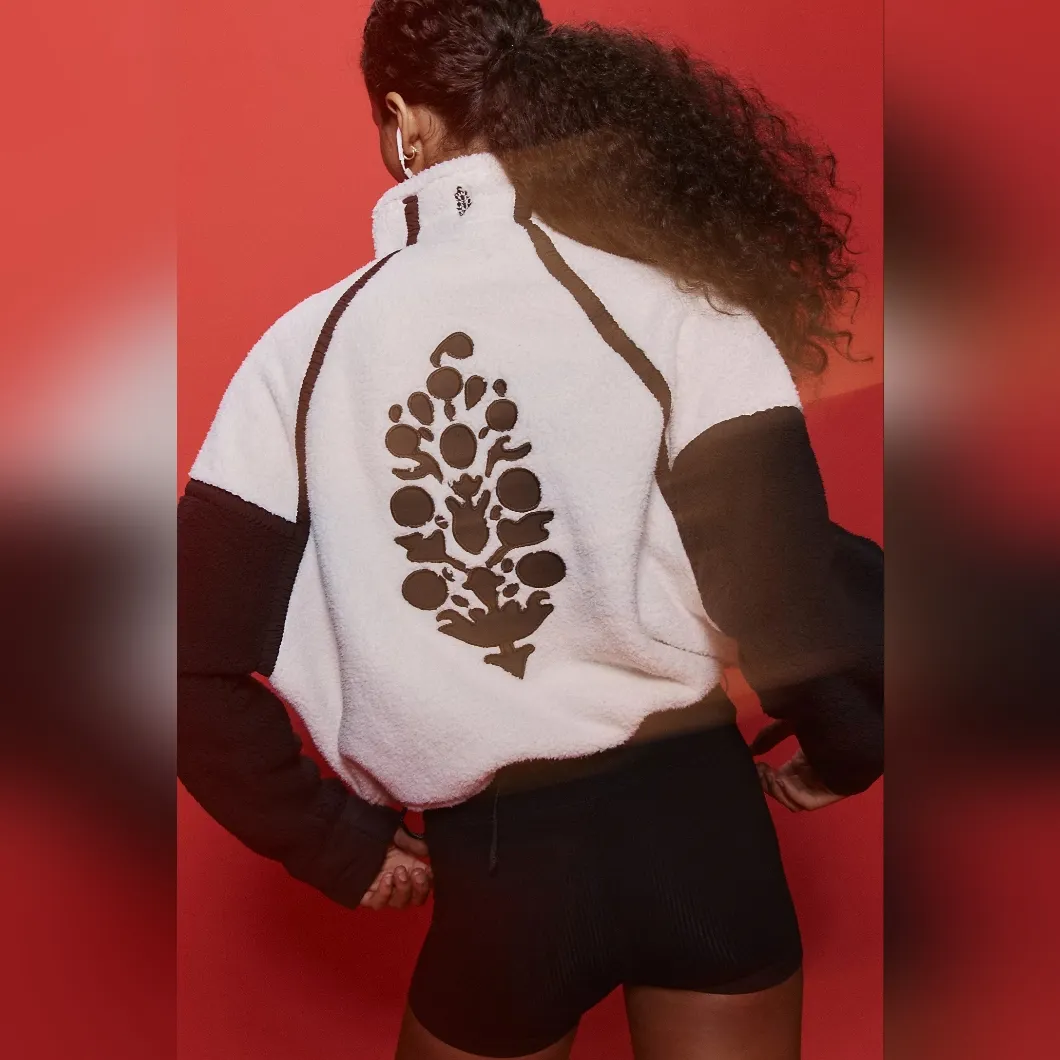 Free People NWT Mountain High Logo Half Zip Fleece L - Image 5