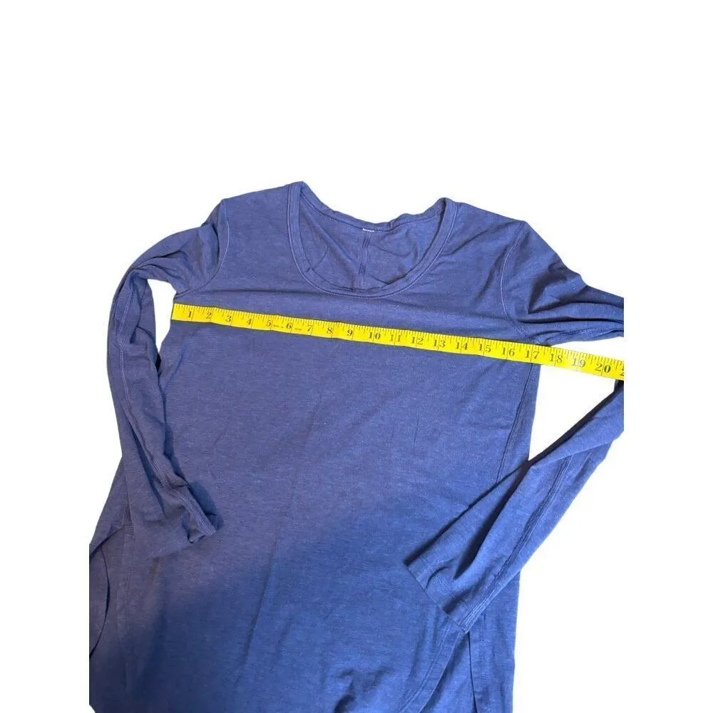 Lululemon Blue Long Sleeve Shirt Womens Size M (tag cut out) - Image 4
