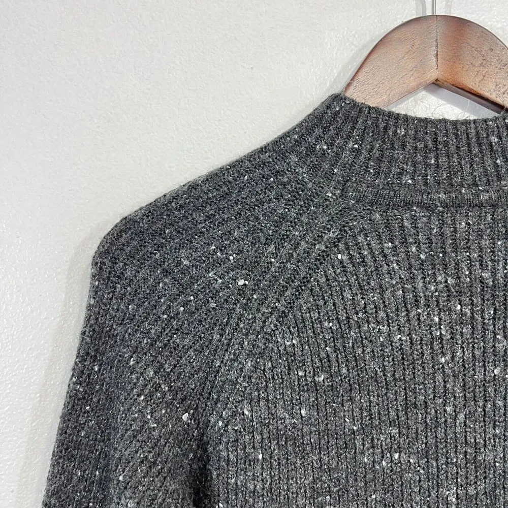 Madewell Donegal Northfield Mock Neck Sweater Dress Small Ribbed Wool Blend Gray - Image 8
