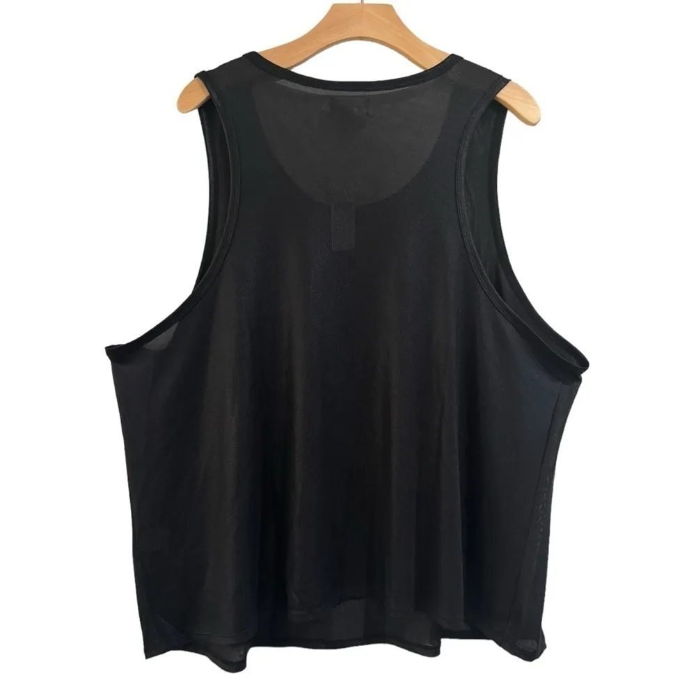 ANTHROPOLOGIE Porridge Black Shine Racerback Tank Top Size 3X NEW - Image 3