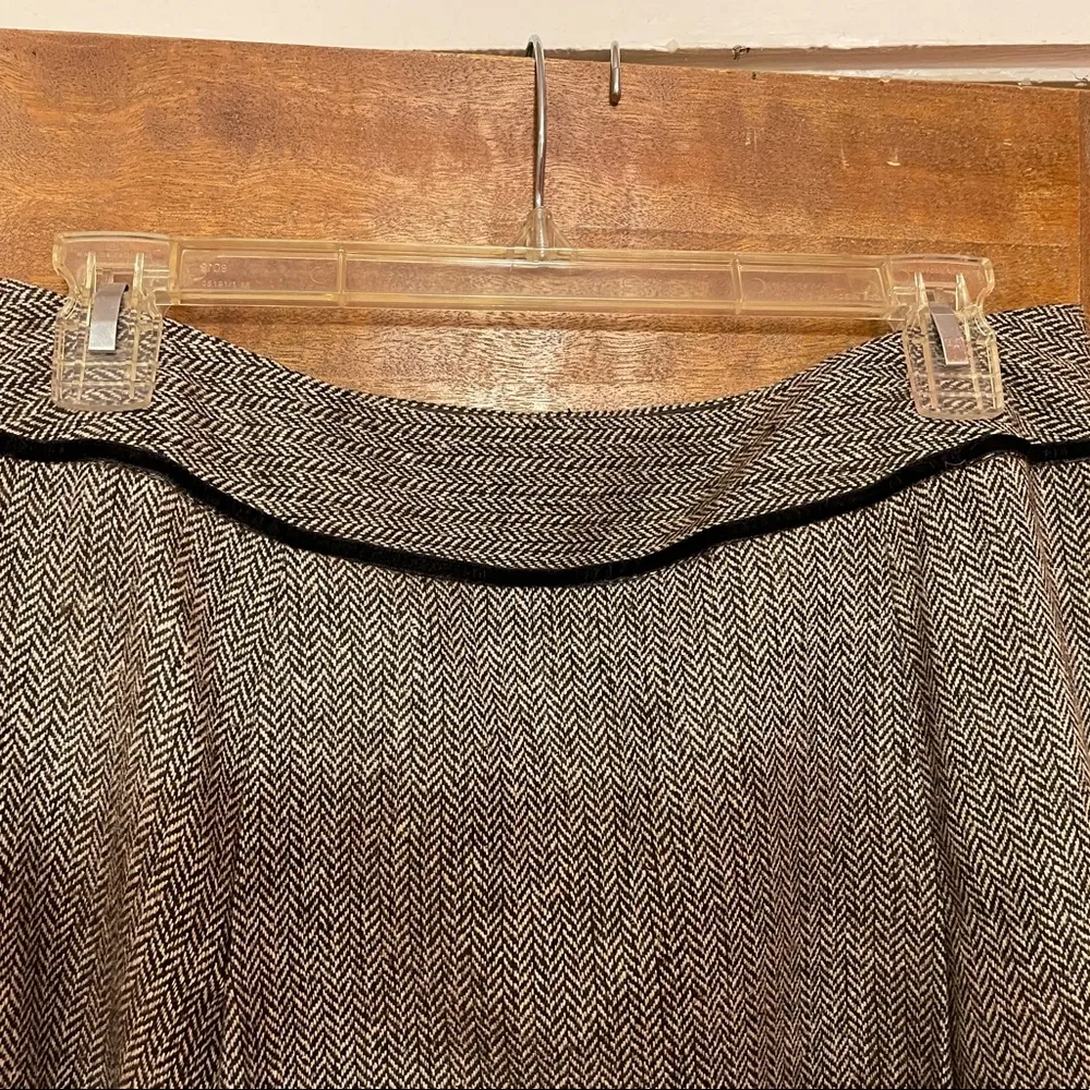 Loft Women Wool Blend Skirt Sequin Velvet Trim Lined Aline-8P - Image 3