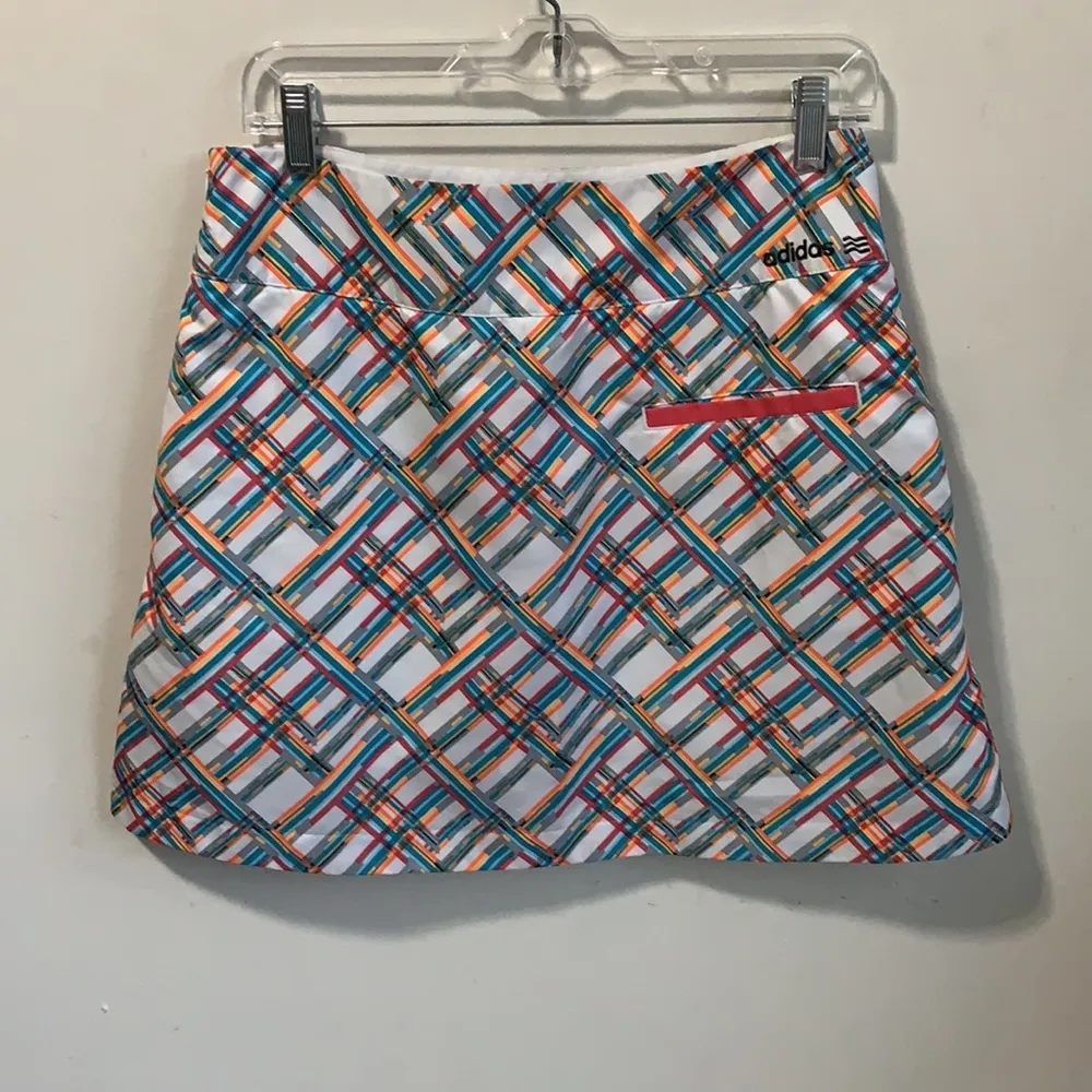 Adidas Golf White Diagonally Striped Golf Skort Size 4 - Image 6