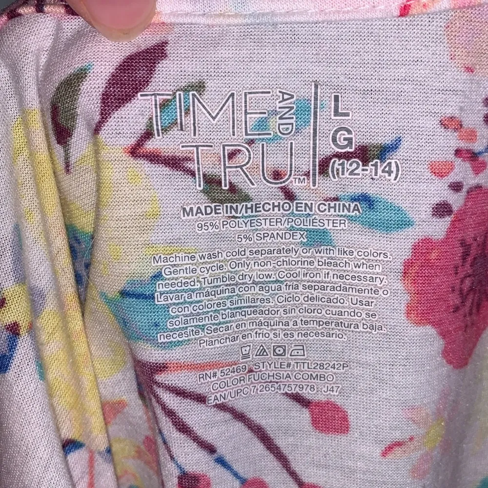 Time and Tru relaxed fit cardigan tank set pink floral - Image 7