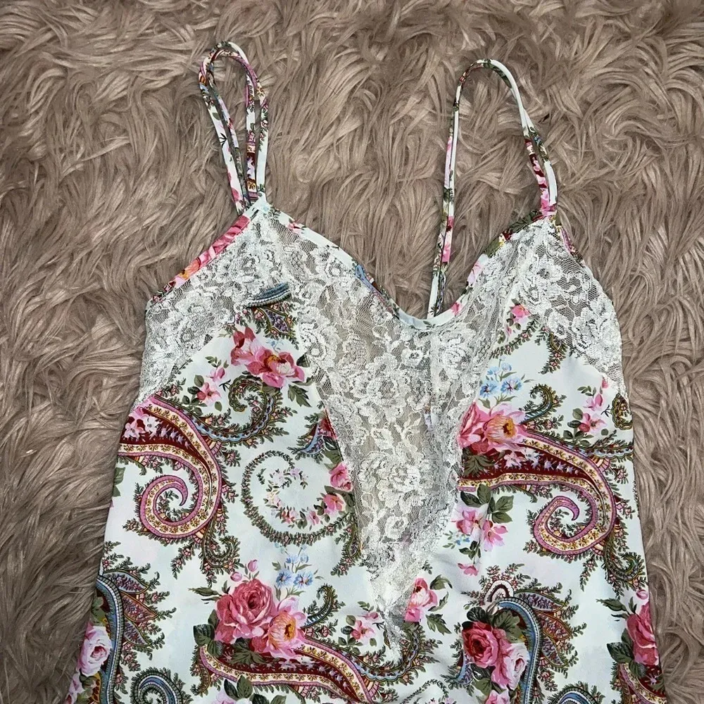 Vintage Victoria Secret Silk/ Polyester /Satin Paisley Lingerie Dress Medium - Image 3