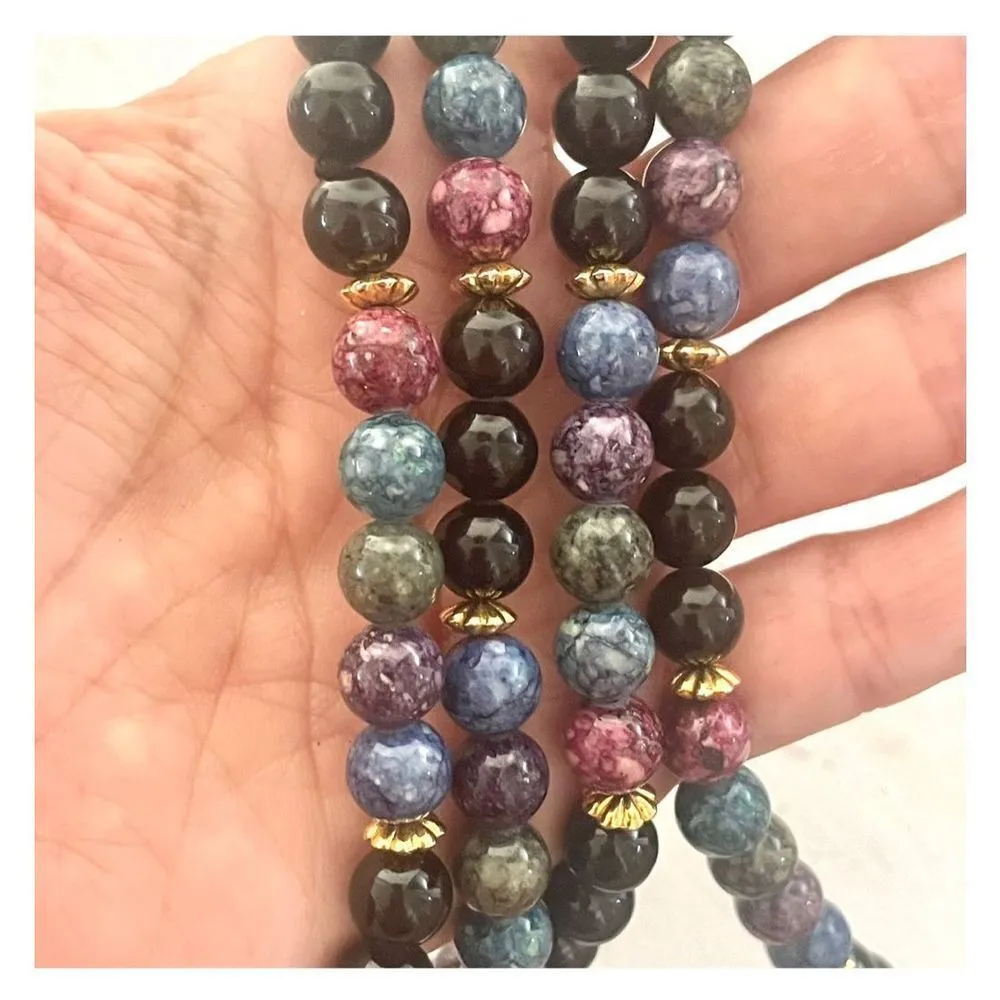 Speckled stone beaded necklace - Image 5