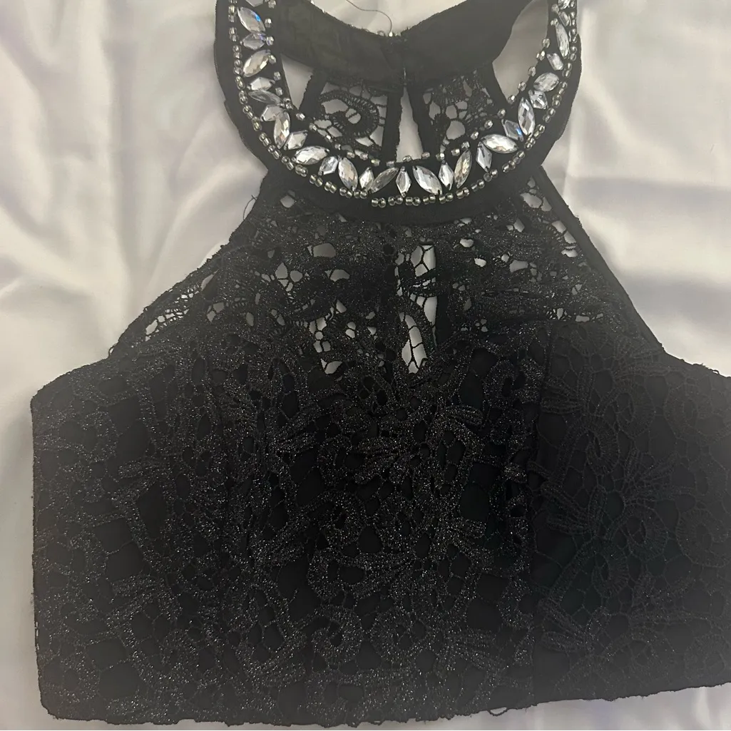 Sequin Hearts Black and White formal two-piece size 1 - Image 3