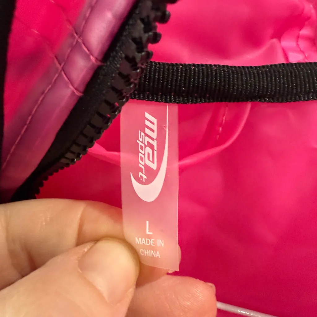 MTA Sport Neon Pink Hooded Jacket Large - Image 2