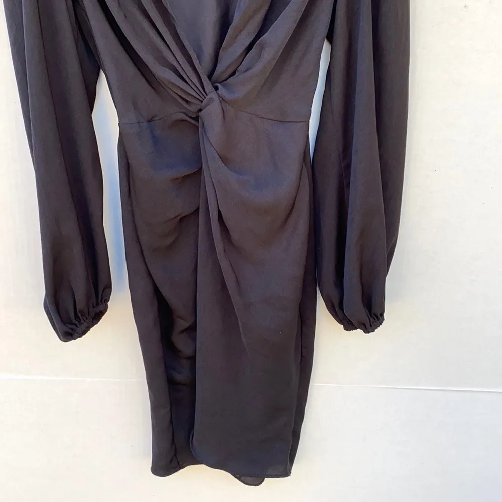 Princess Polly Womens 2 twist front long balloon sleeve black mini dress👇🏼 - Image 5