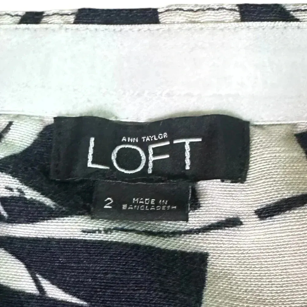 Ann Taylor Loft Navy White Tropical Print Jumpsuit Linen Strapless Size 2 Womens - Image 11