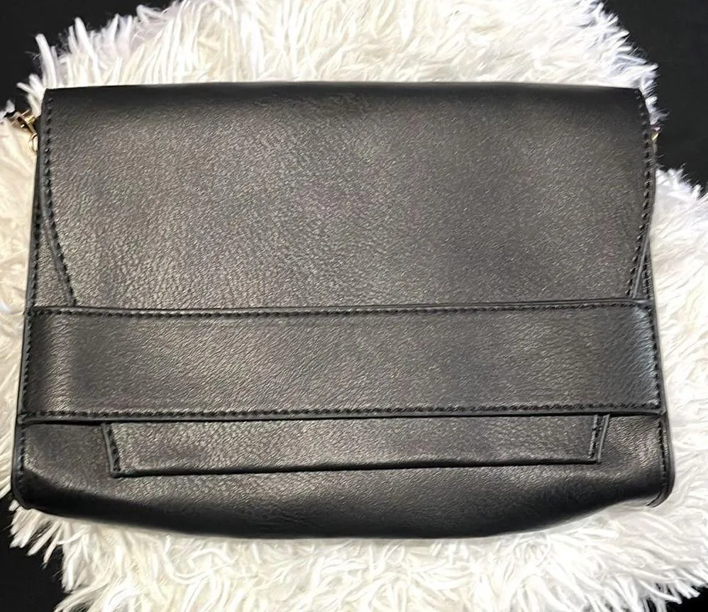 Summer & Rose  Celine Black Vegan Leather Crossbody Removable Strap Purse - Image 2