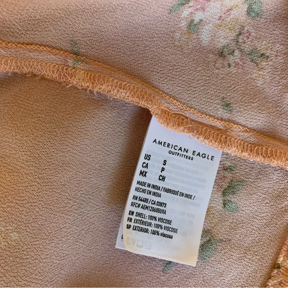 Pink Floral Peplum Top S - Image 8