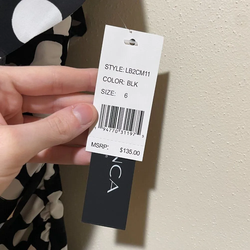 NEW La Blanca Size 6 Mod For Dot Polka Dot Ruffle One Piece Swimsuit Black White - Image 7