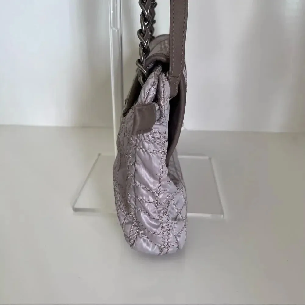 Adolfo Dominguez Quilted Handbag Gray - Image 6