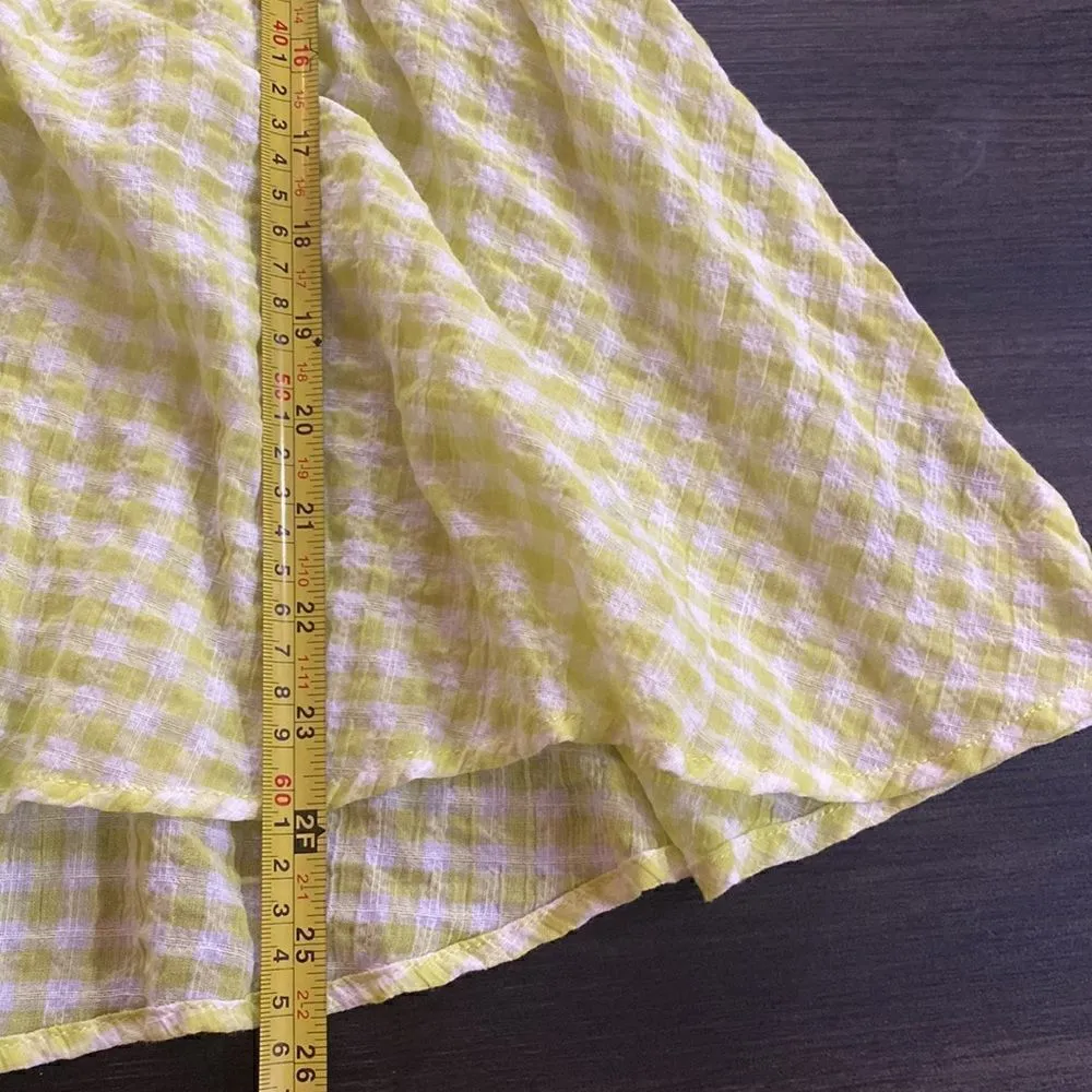 Torrid size 2 Tie front gingham peplum top white green tank - Image 12