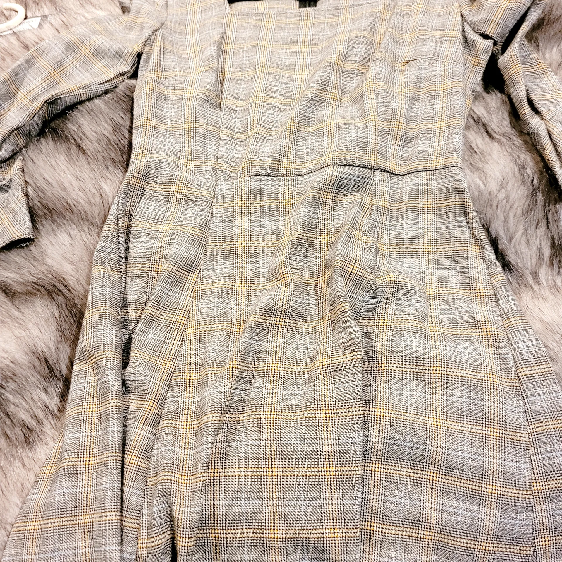 Band of Gypsies Gray and Yellow Plaid Dress - Image 4