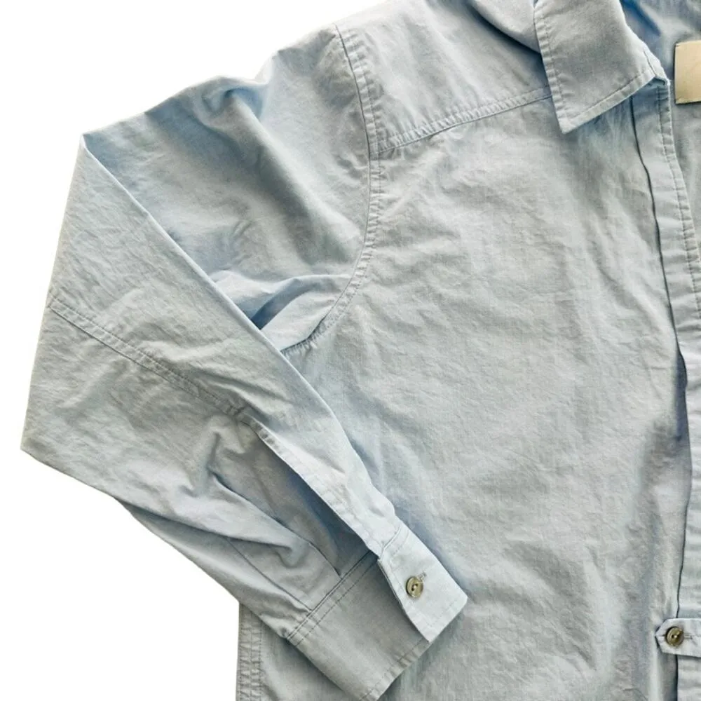 BROCHU WALKER The Lea Popover Shirt Size Medium Oxford Blue Relaxed Fit - Image 6