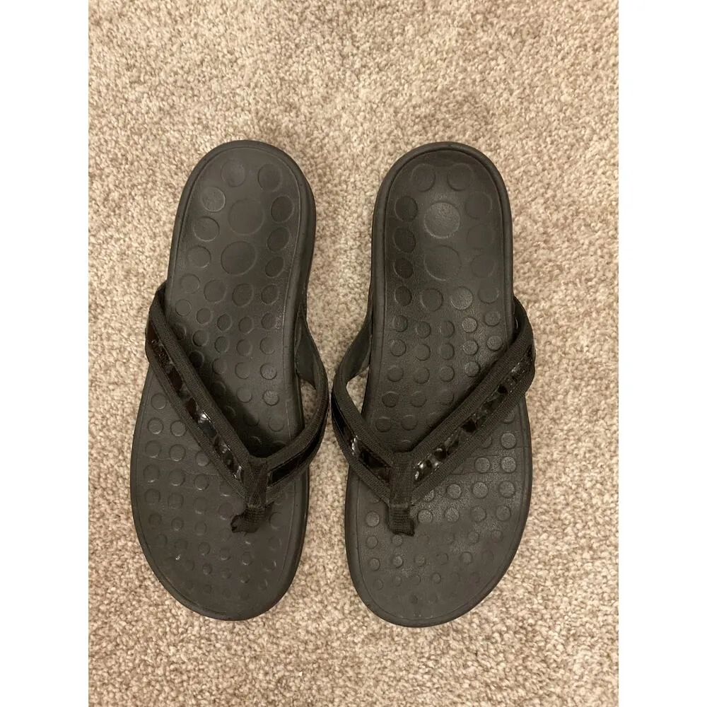 Vionic Orthaheel Tide Thong Orthotic Black FlipFlop Sandal, sz 8.5 - Image 2
