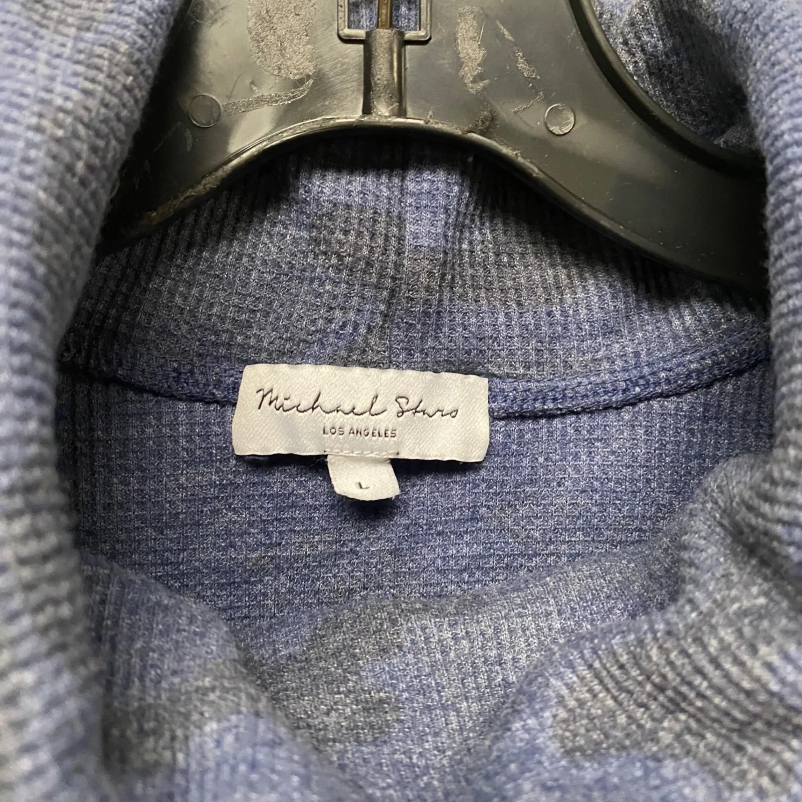 Michael Stars Camo Print Cowl Neck Thermal Pullover Top Women's Sz L Granola - Image 3